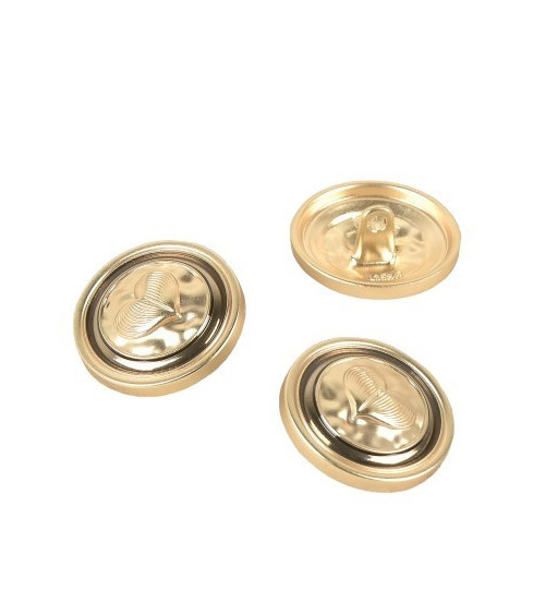 Set of 6 gold and silver metal buttons 18mm