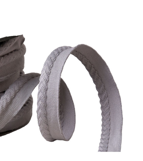 20m reel of piping/excess cord herringbone diameter 6mm medium gray