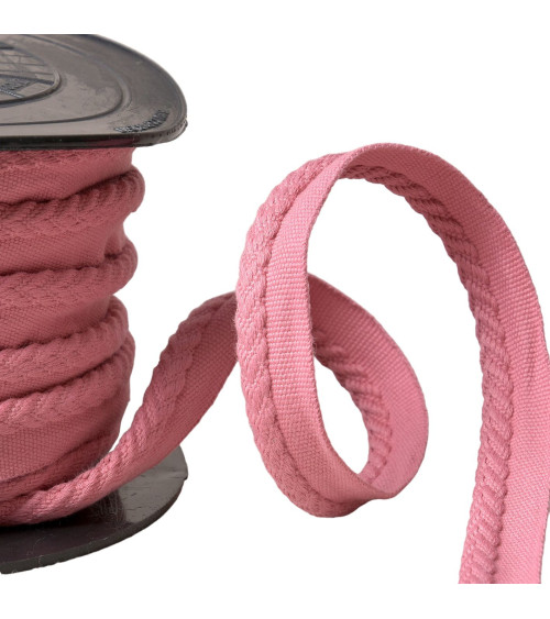 20m reel of piping/excess cord herringbone diameter 6mm old pink