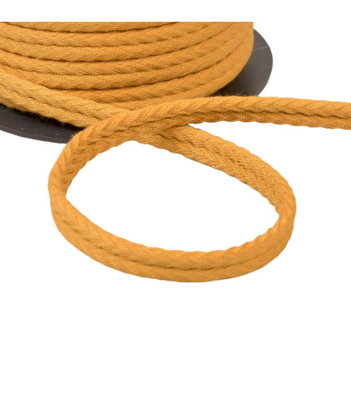 Spool of 20m double herringbone cord 10mm mustard yellow