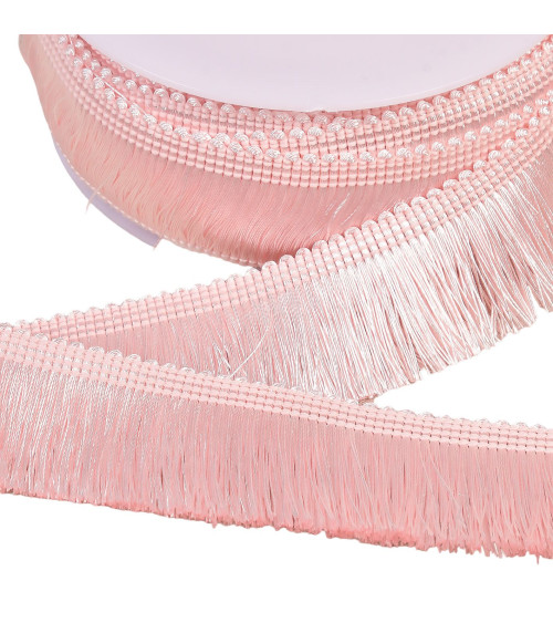 Spool 15m thick fringe 45mm light pink