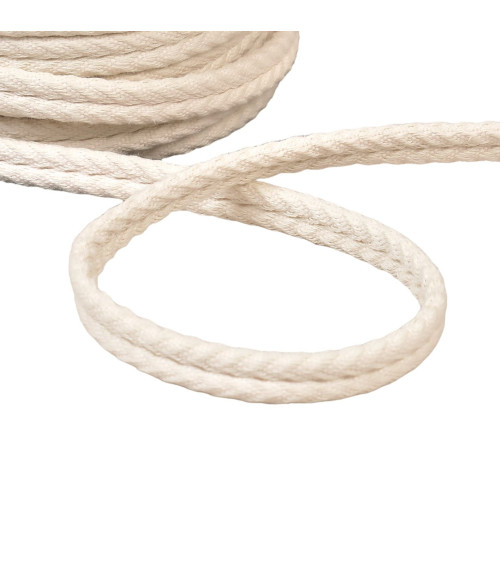 Double 10mm ecru herringbone cord per meter