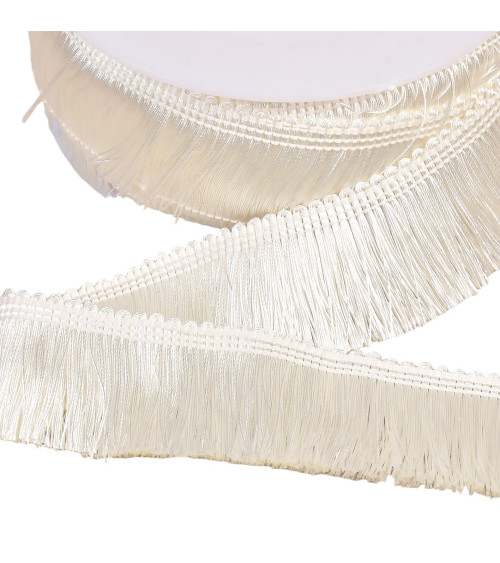 Thick fringe 45mm white per meter