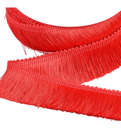 Thick fringe 45mm red per meter