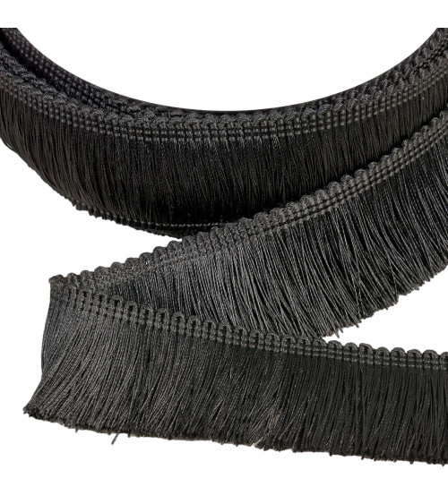 Thick fringe 45mm black per meter