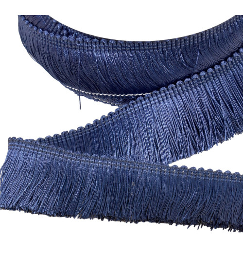 Thick fringe 45mm navy blue per meter