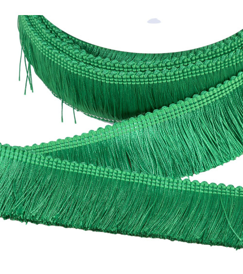 Thick fringe 45mm bright green per meter