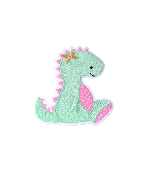 Aufnäher zum Aufbügeln, Tierplanet, Zitronen-Dinosaurier, 5,3 cm x 4,8 cm