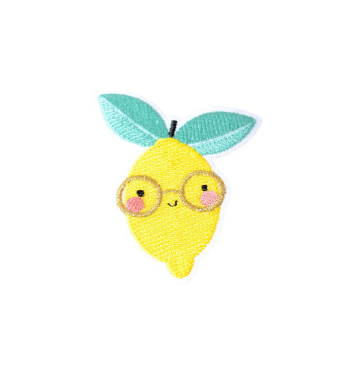 Iron-on animal badge planet lemon lemon 5.8cm x 4.5cm