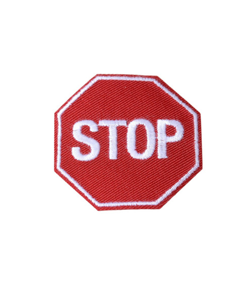 Stop sign iron-on badge 0cm x 0cm