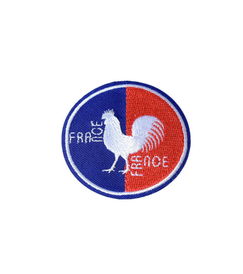 France rooster iron-on badge 5.3cm x 5.3cm