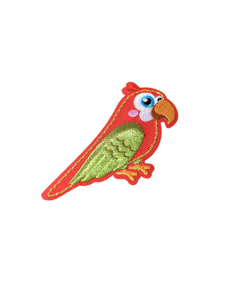 Iron-on patch exotic birds parrot 4.5cm x 5.5cm