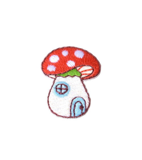 Mushroom forest iron-on badge 2.5cm x 3.5cm