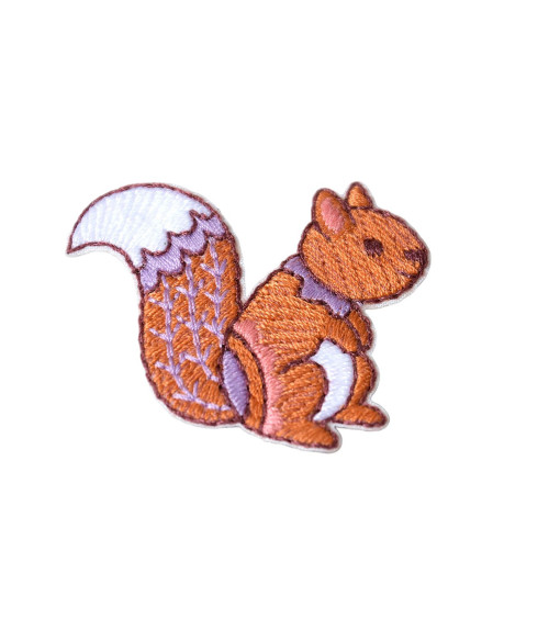 Squirrel forest iron-on patch 4.1cm x 2cm