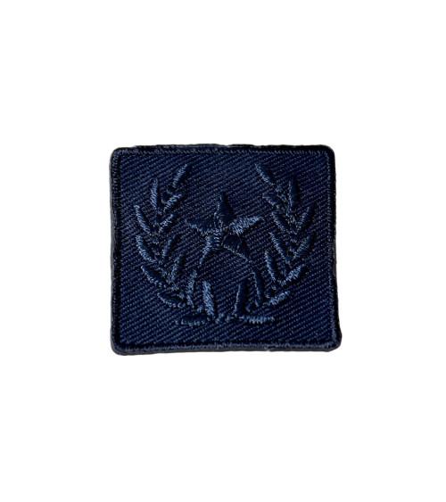 Navy blue laurel star badge iron-on patch 3cm x 3cm