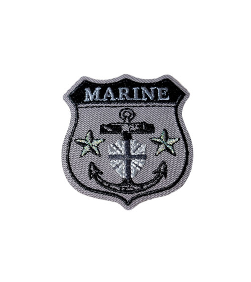 Iron-on badge with grey navy coat of arms 0cm x 0cm