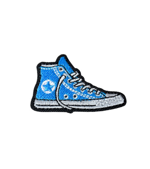 Set mit 3 blauen Sneaker-Aufnähern zum Aufbügeln, 4,3 cm x 3,1 cm