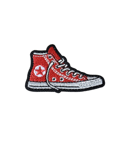 Set mit 3 roten Sneaker-Aufnähern zum Aufbügeln, 4,3 cm x 3,1 cm