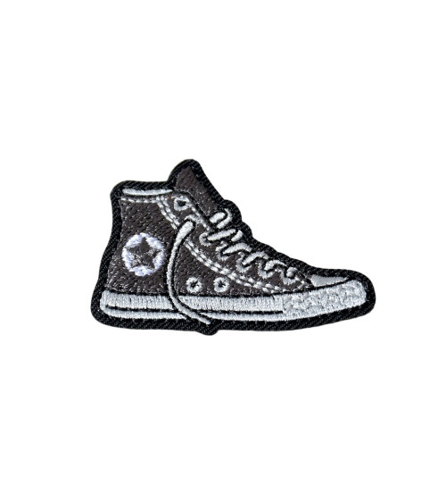 Set mit 3 grauen Sneaker-Aufnähern zum Aufbügeln, 4,3 cm x 3,1 cm