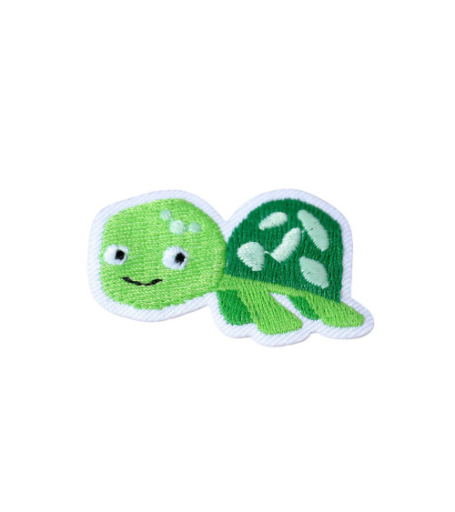 Set of 3 iron-on patches cute little animals turtle 2.5cm x 3.5cm