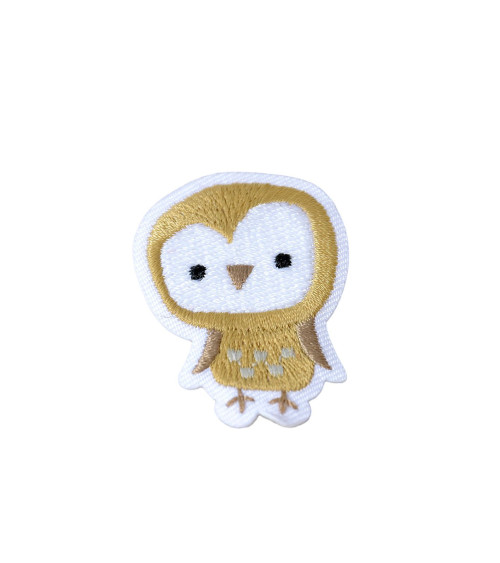 Set of 3 iron-on patches cute little animals owl 3.5cm x 2.5cm