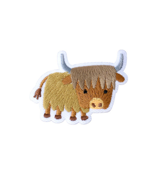 Set of 3 iron-on patches cute little bison animals 3cm x 3.6cm