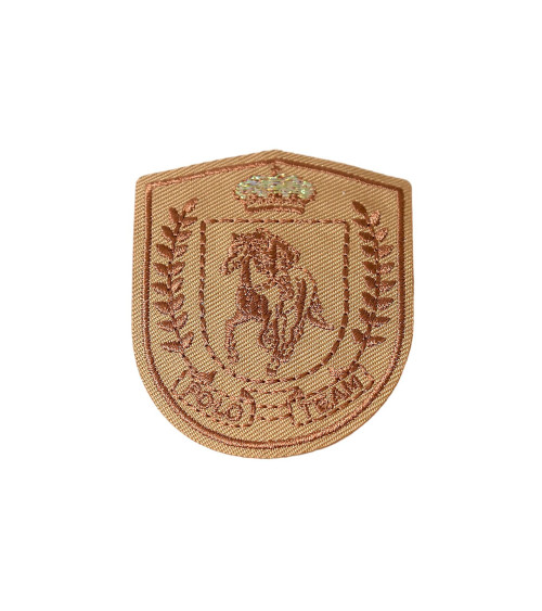 Juego de 3 parches termoadhesivos del equipo de polo en color camel, 5,5 cm x 4,5 cm