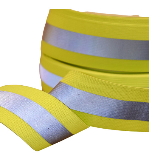 25m reel of fluorescent green reflective elastic