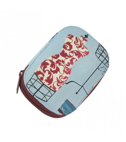 Sewing bag 16x12cm blue mannequin