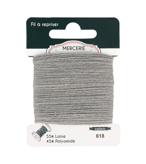 15m grey wool darning thread