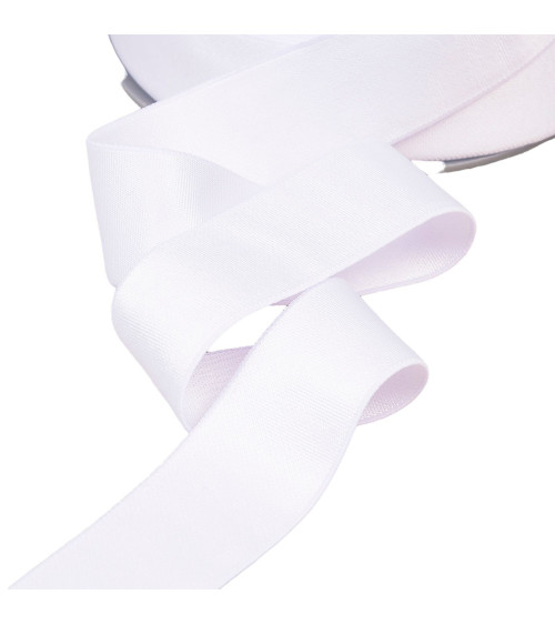 20m reel of ultra soft white microfiber elastic