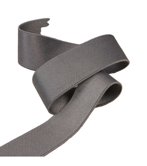 Ultra soft gray black microfiber elastic by the meter