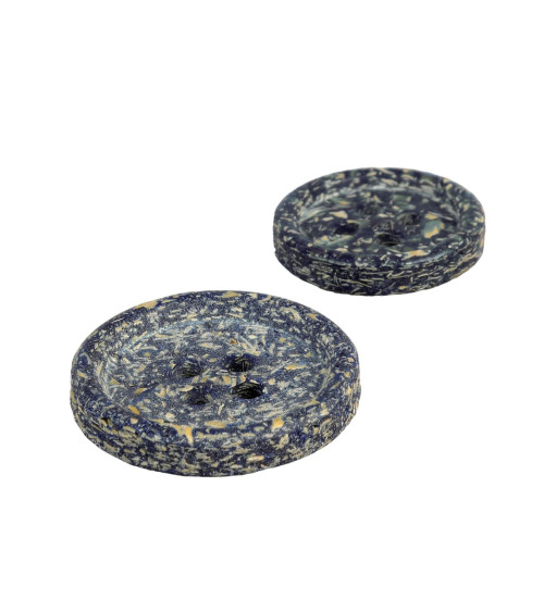 Navy blue rice husk button