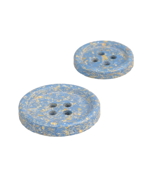 Set of 6 sky blue rice husk buttons