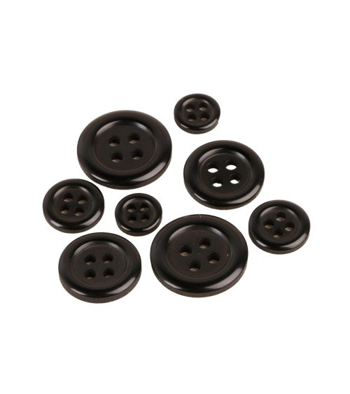 Black 4-hole round button