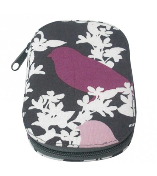 Sewing bag 16x12cm purple bird