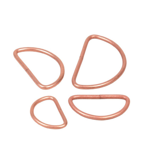 Set of 2 bronze metal D-rings