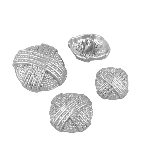 Set of 6 silver ball buttons