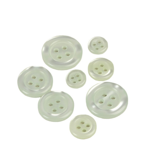 Set of 6 round buttons 4 holes mint