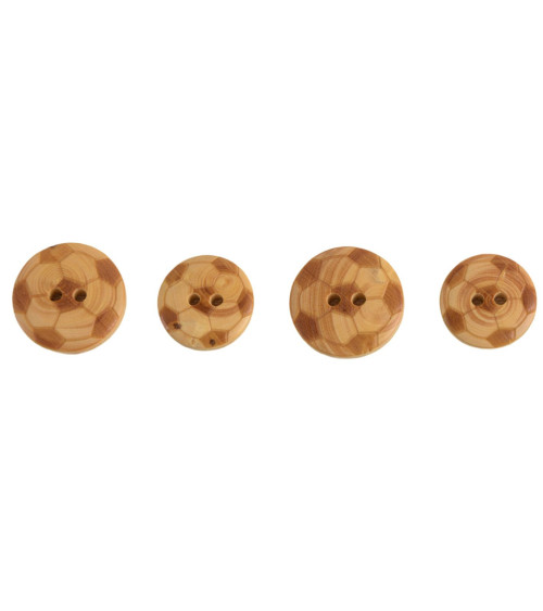 Set of 6 wooden buttons for children's football