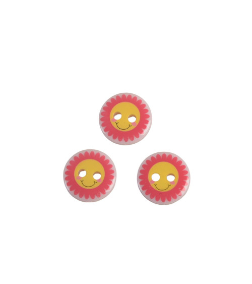 Set of 6 2-hole flower child buttons