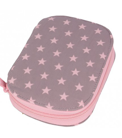 Custodia da cucito 16x12 cm stelle rosa