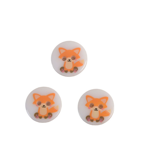 Set of 6 2-hole fox child buttons