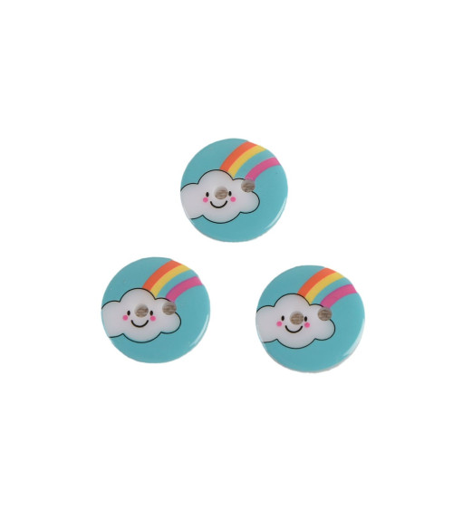 Set of 6 2-hole children's cloud buttons