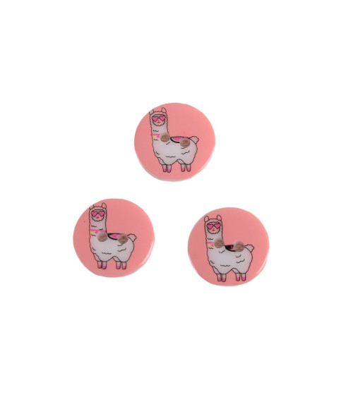 Set of 6 2-hole lama child buttons