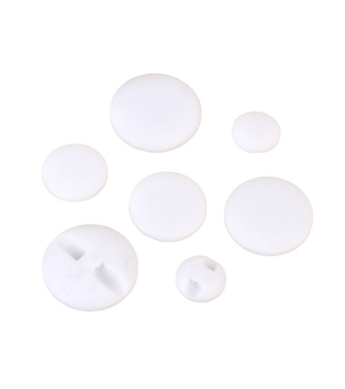 Set of 6 classic white tunnel buttons