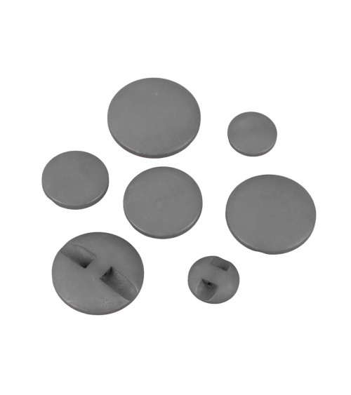 Set of 6 classic anthracite grey tunnel buttons