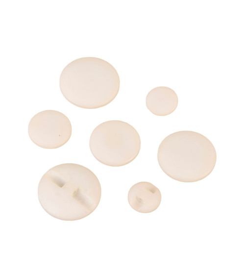 Set of 6 classic ivory tunnel buttons