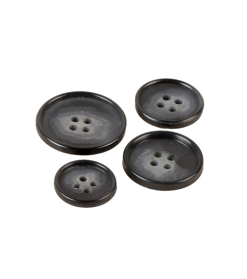 Set of 6 black suit buttons