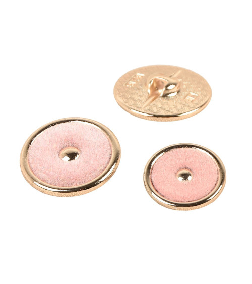 Set of 6 round colored buttons laurel pink